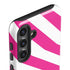 Pink and White Geometric Stripes Galaxy S25 Plus Impact Case
